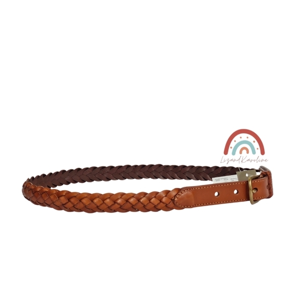 New! J. Crew Narrow Braided Woven Leather Belt - Picture 4 of 9